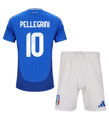 Italien Lorenzo Pellegrini #10 Hemmakläder Barn EM 2024 Kortärmad (+ Korta byxor)